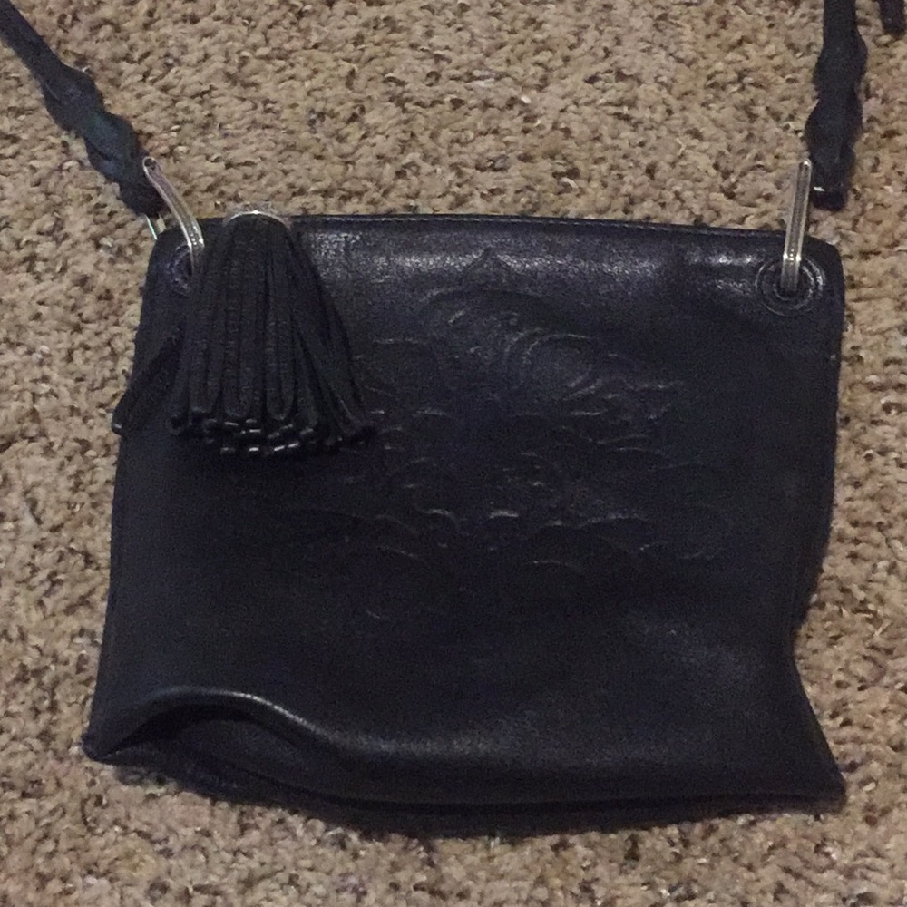 Brighton black leather cross body purse